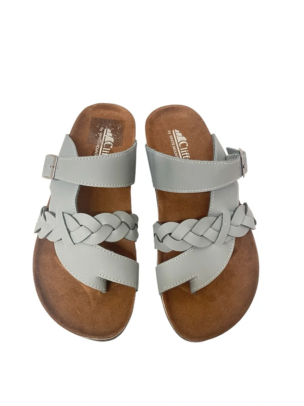 Cliffs by White Mountain Women's Blue/ Grey Braided Slide Sandals. (NWOT)